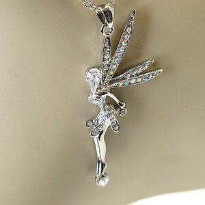 Tinkerbell Fairy Necklace with fashion aurora borealis crystals